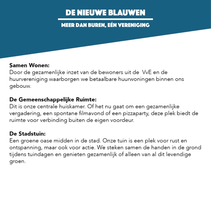 Woonvereniging De Nieuwe Blauwen: Kluswoningen en Apartement image